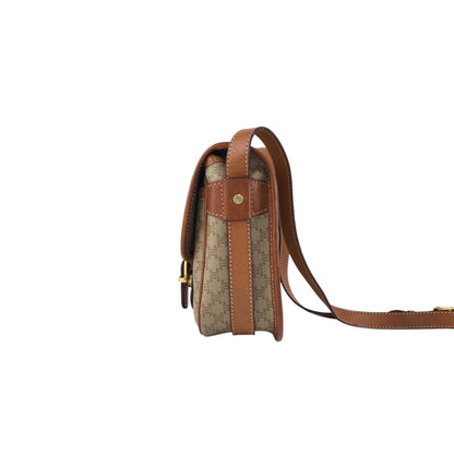 CELINE Macadam Front Buckle  Shoulder bag Beige Vintage nnbcwv