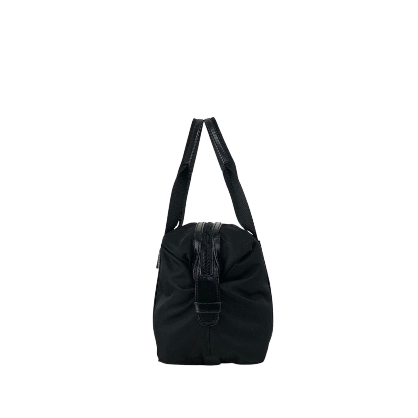 PRADA Tessuto Triangle Logo Small Boston bag Handbag Black BR3697 Vintage ftdzu4