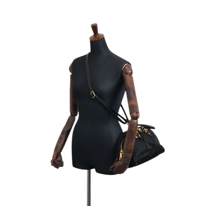 PRADA Logo Two-way Small Boston bag Shoulder bag Black Vintage is5a6n