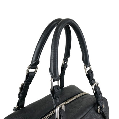 PRADA Logo Embossed Small Boston bag Handbag Black Vintage ydeszs