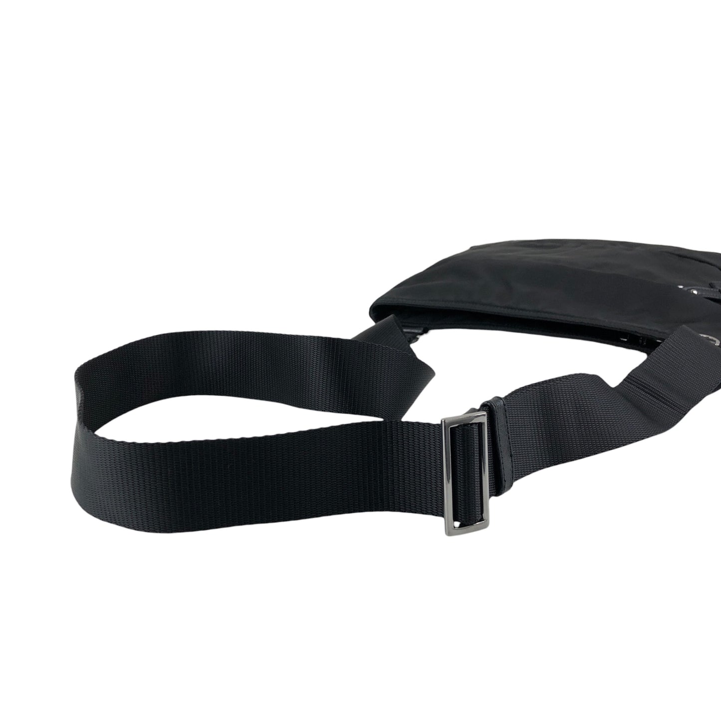 PRADA Tessuto Triangle Logo Shoulder bag Black Vintage f7iw67