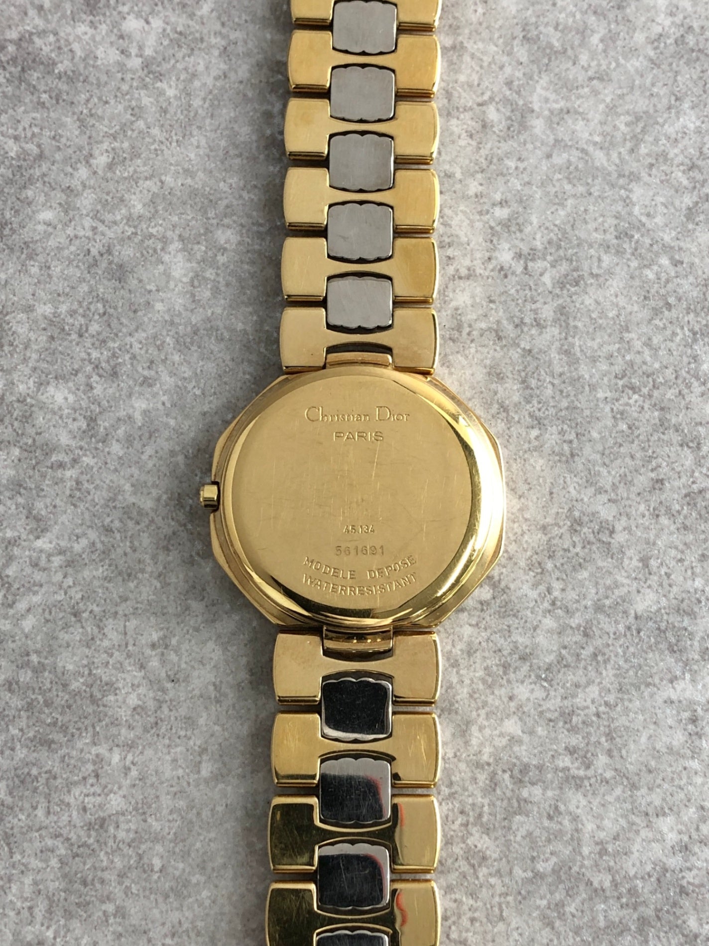 Christian Dior Quartz Watch Silver Gold Vintage 45.134 6jityc