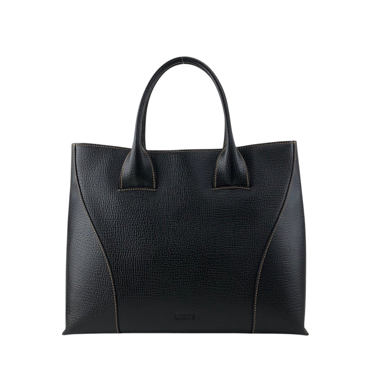 LOEWE Logo Embossed Totebag Black Vintage 5gfxms