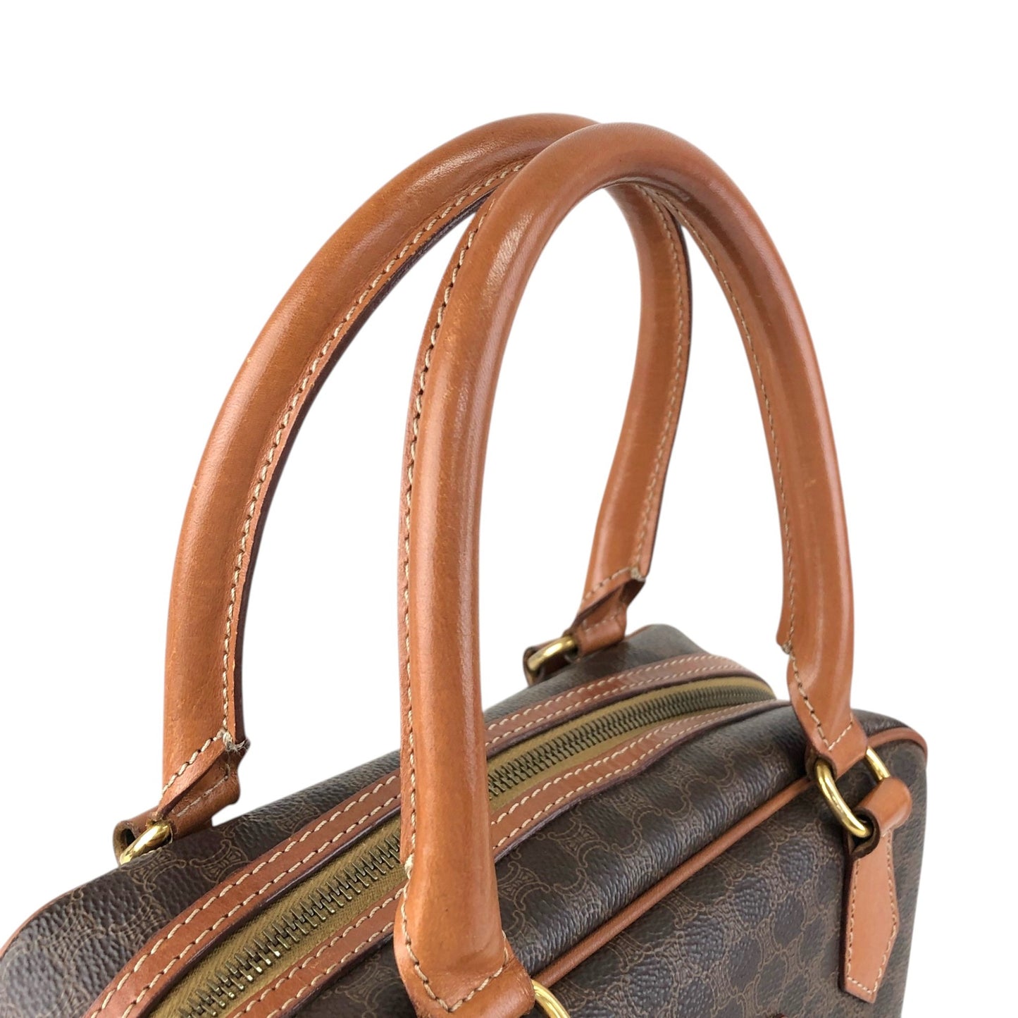 CELINE Macadam Blason Two-way Handbag Shoulder bag Brown Vintage 58rwg8