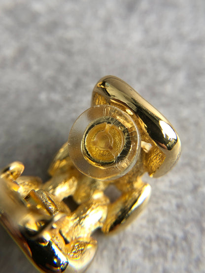 Christian Dior Earrings Gold Vintage  v3vy77