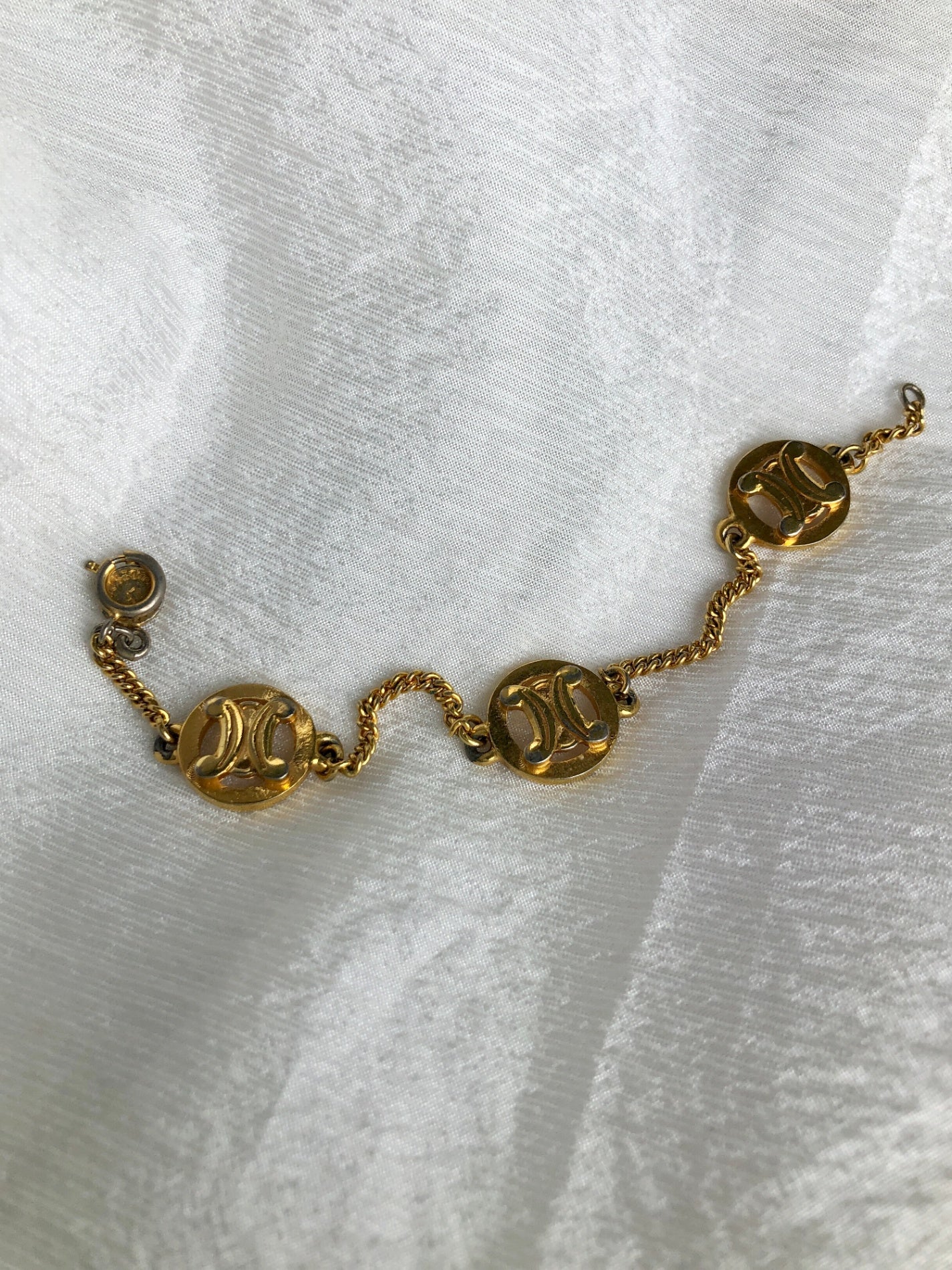 CELINE Blason Bracelet Gold Vintage 6wjyyr