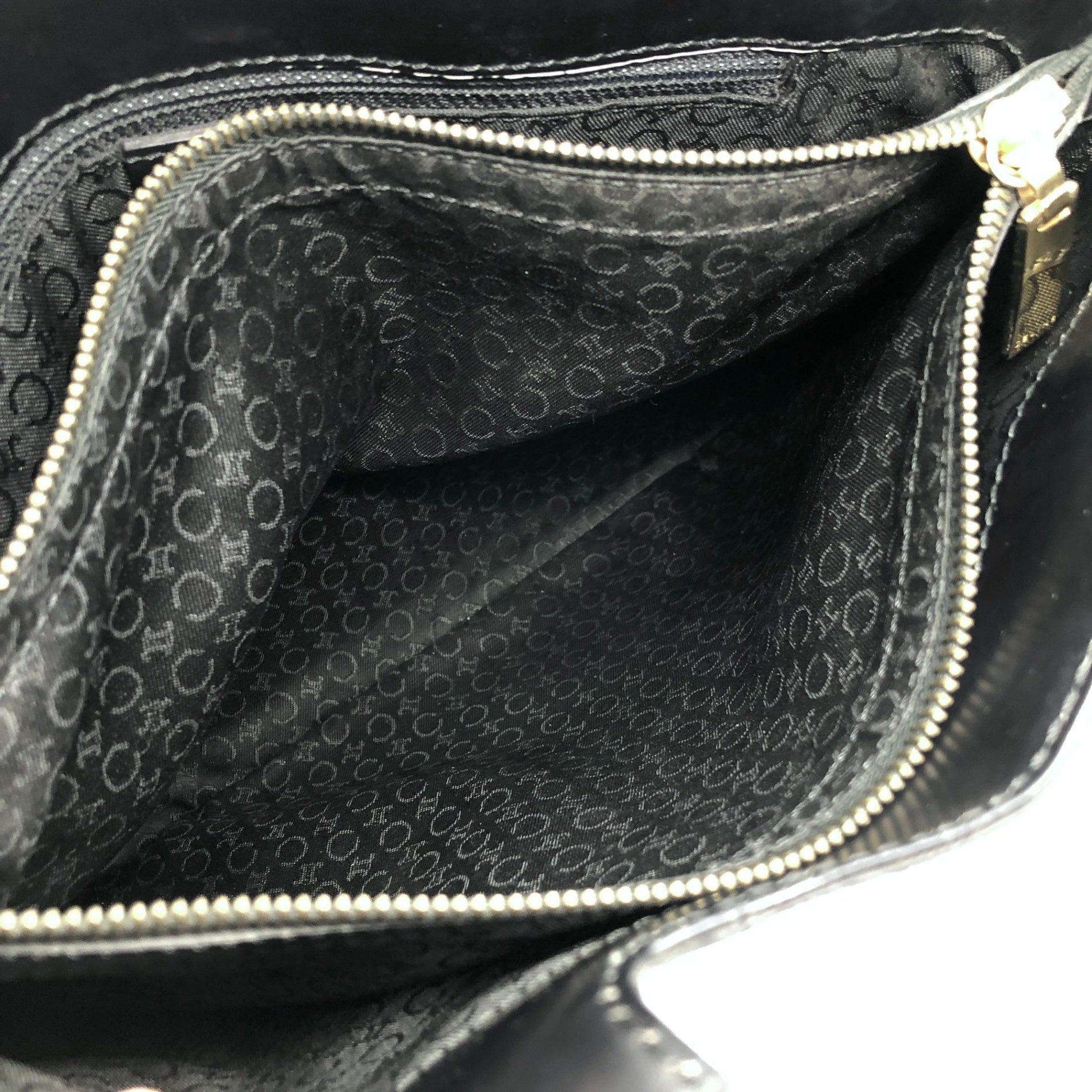 CELINE Logo Handbag Black Vintage zxkira