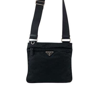 PRADA Tessuto Triangle Logo Shoulder bag Black Vintage ifhbwp