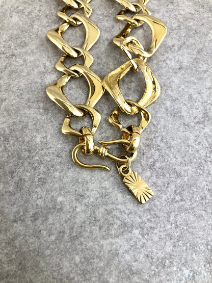 Yves Saint Laurent YSL Logo Necklace Gold Vintage fdhdea