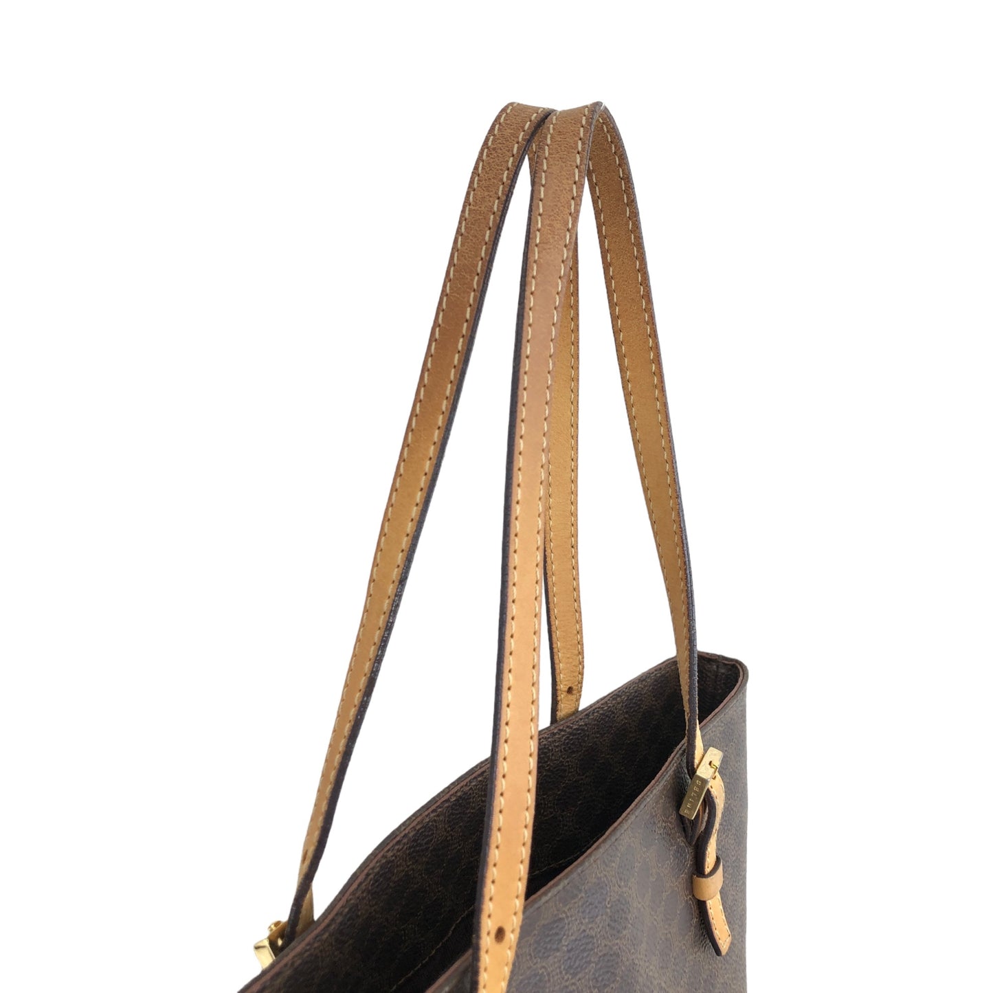 CELINE Macadam  PVC Leather Handbag Totebag Brown Vintage n57c6g
