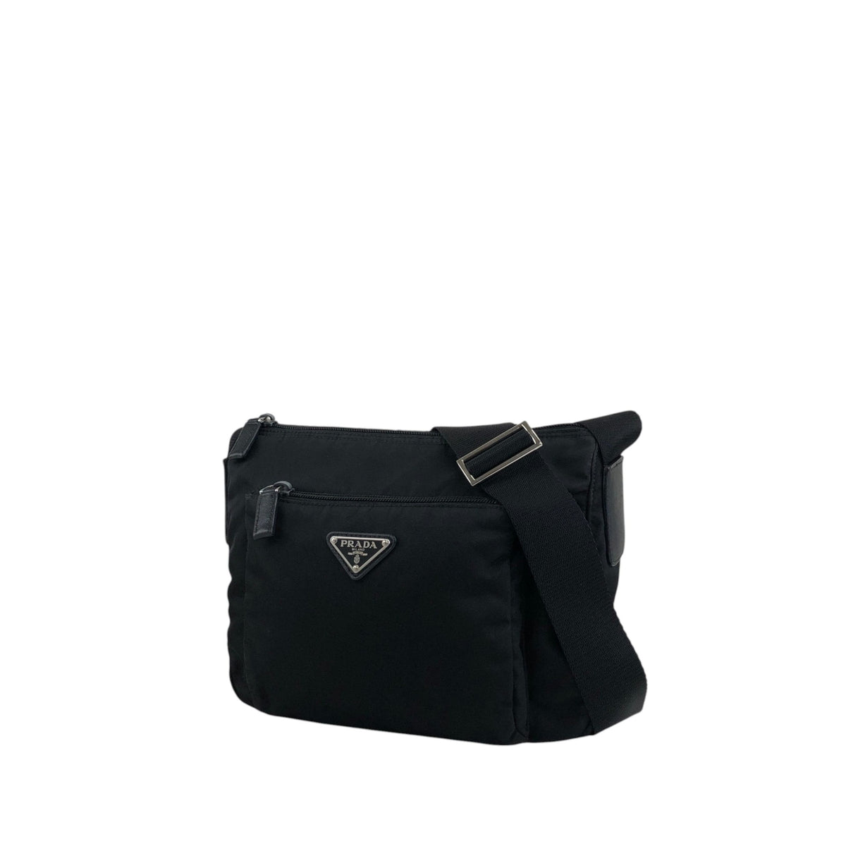 PRADA Tessuto Triangle Logo Shoulder bag Black Vintage 2efb6d