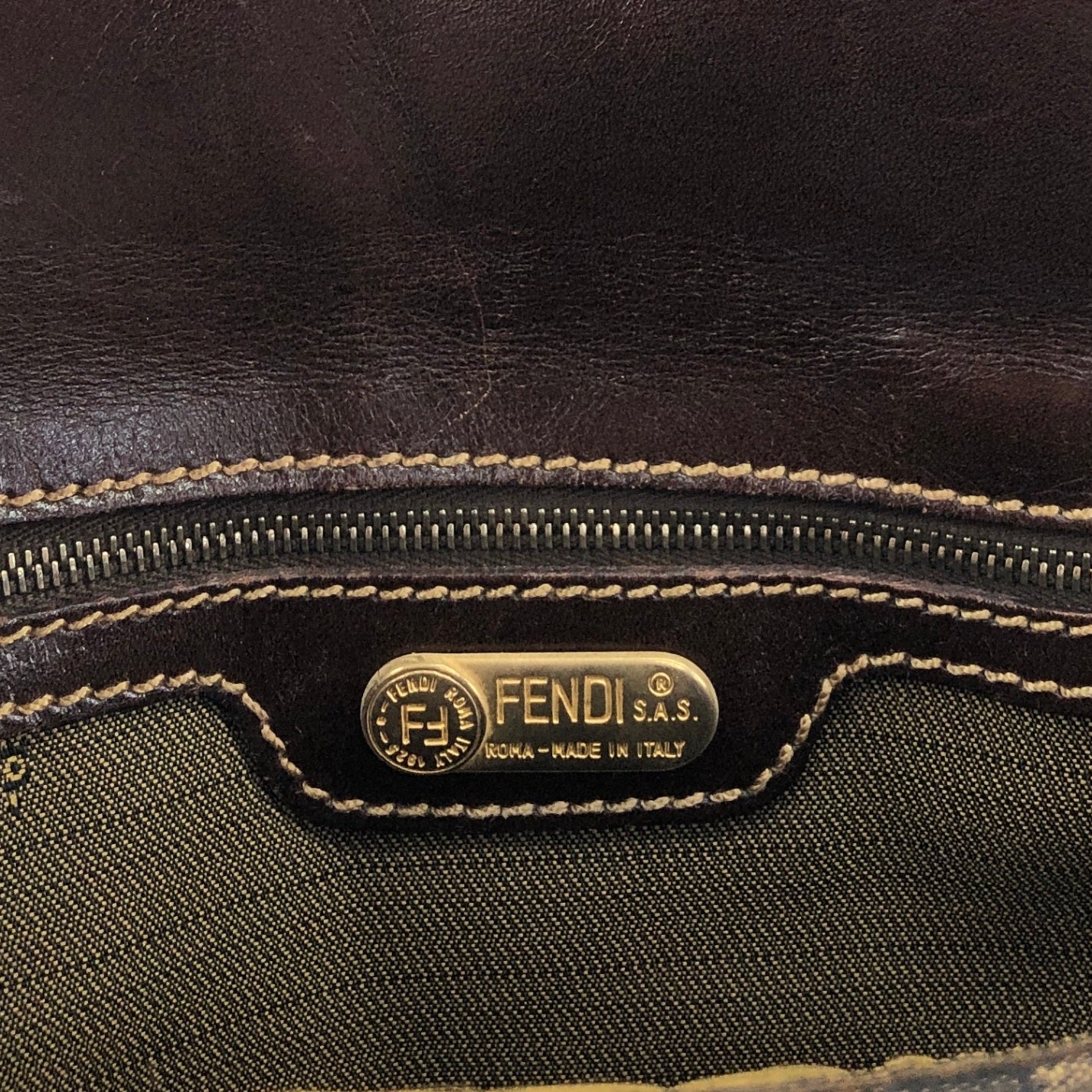 FENDI Zucca Handbag Brown Vintage 5pdvzg