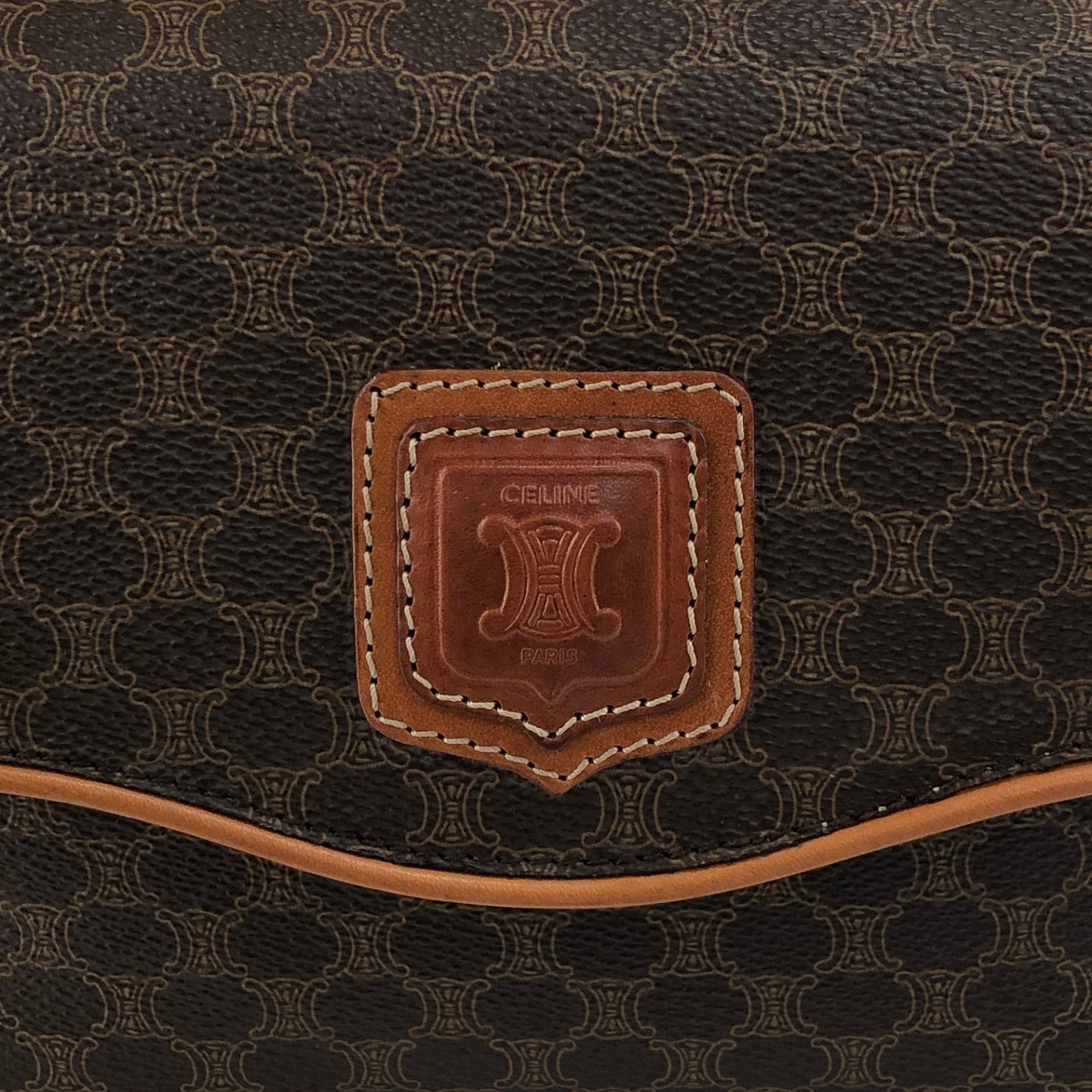 CELINE Macadam Blason Shoulder bag Brown Vintage bgeuwn