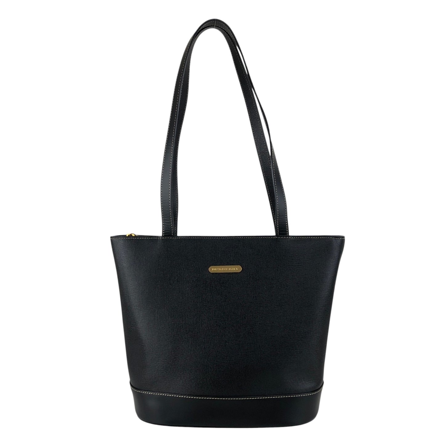 BURBERRY Logo Handbag Black Vintage i2msc4