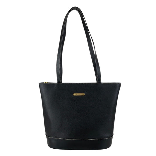 BURBERRY Logo Handbag Black Vintage i2msc4