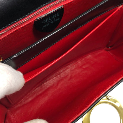 CELINE Circle Logo Shoulder bag Black Vintage ee7fti