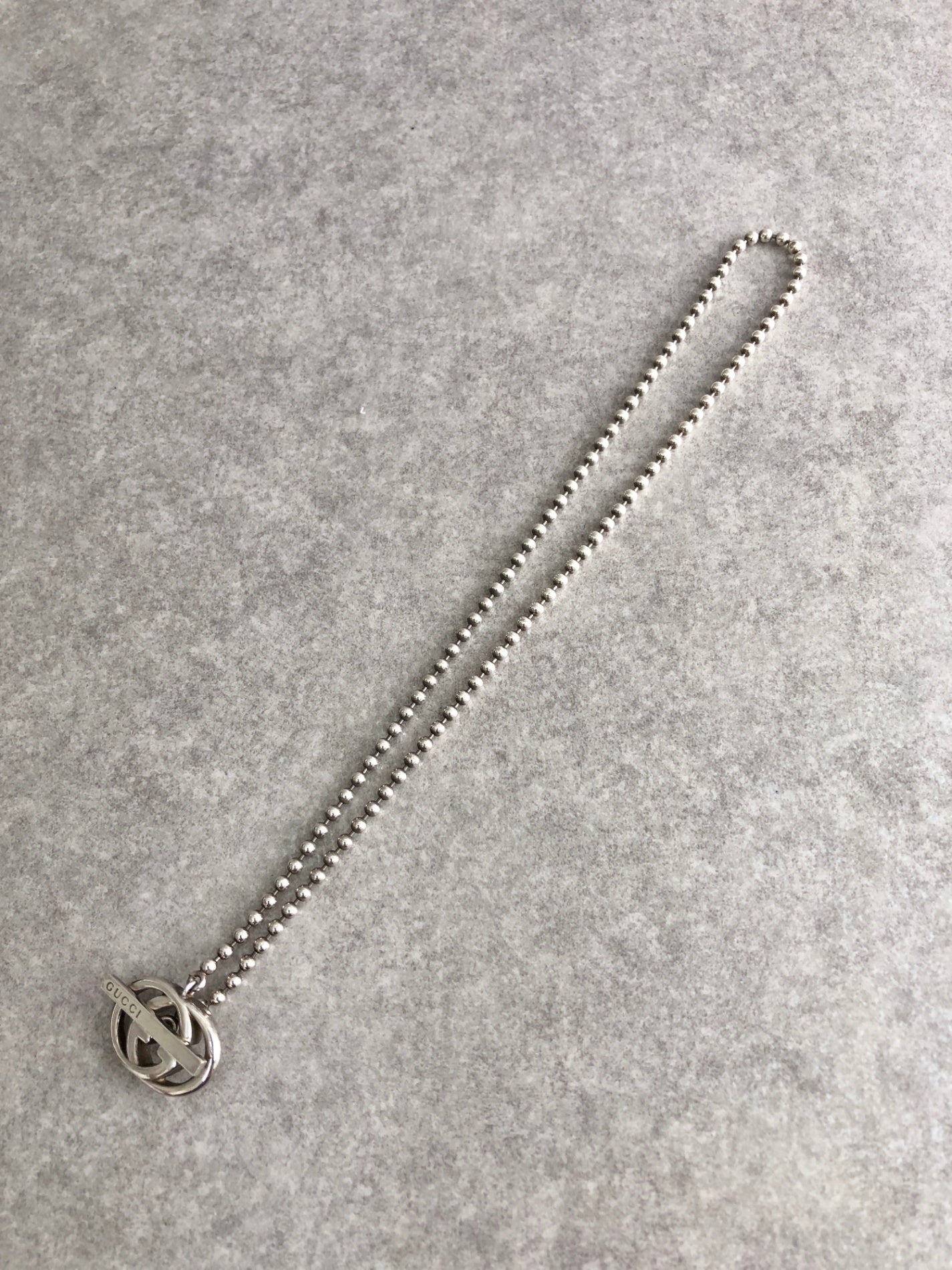 GUCCI Interlocking Necklace Silver Vintage d8rjub