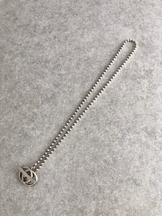 GUCCI Interlocking Necklace Silver Vintage d8rjub