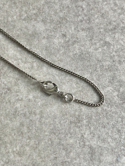 CHANEL Coco Mark Rhinestone Necklace Silver Vintage wsf6m8