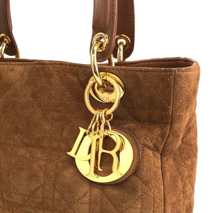 Christian Dior Lady Dior Cannage Two-way Handbag Shoulder bag Brown Vintage thfb5y