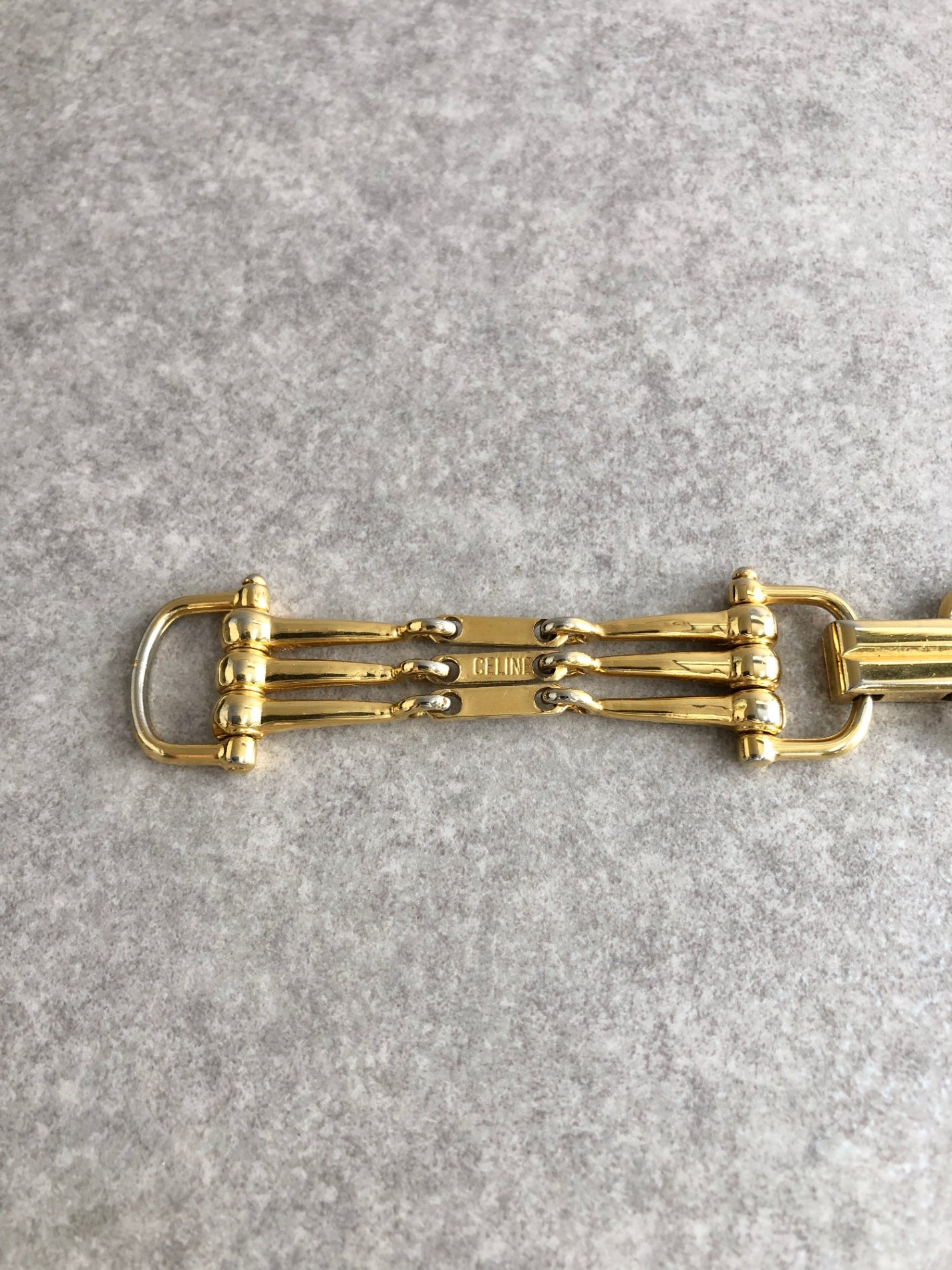 CELINE Horse Bit Bracelet Gold Vintage p7k2ik