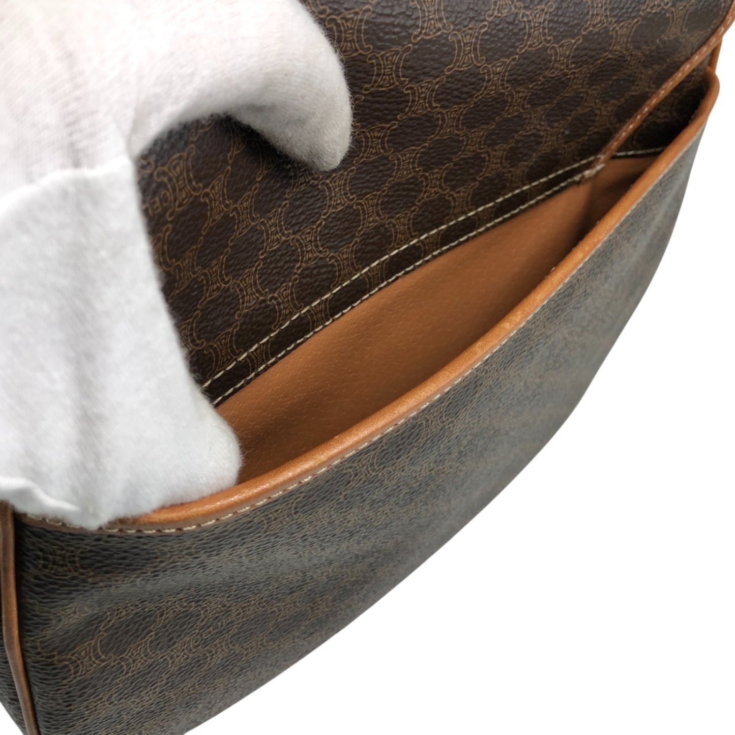 CELINE Macadam Blason Shoulder bag Brown Vintage huc7ji