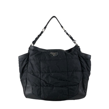 PRADA Logo Shoulder bag Totebag Black Vintage td4ahh