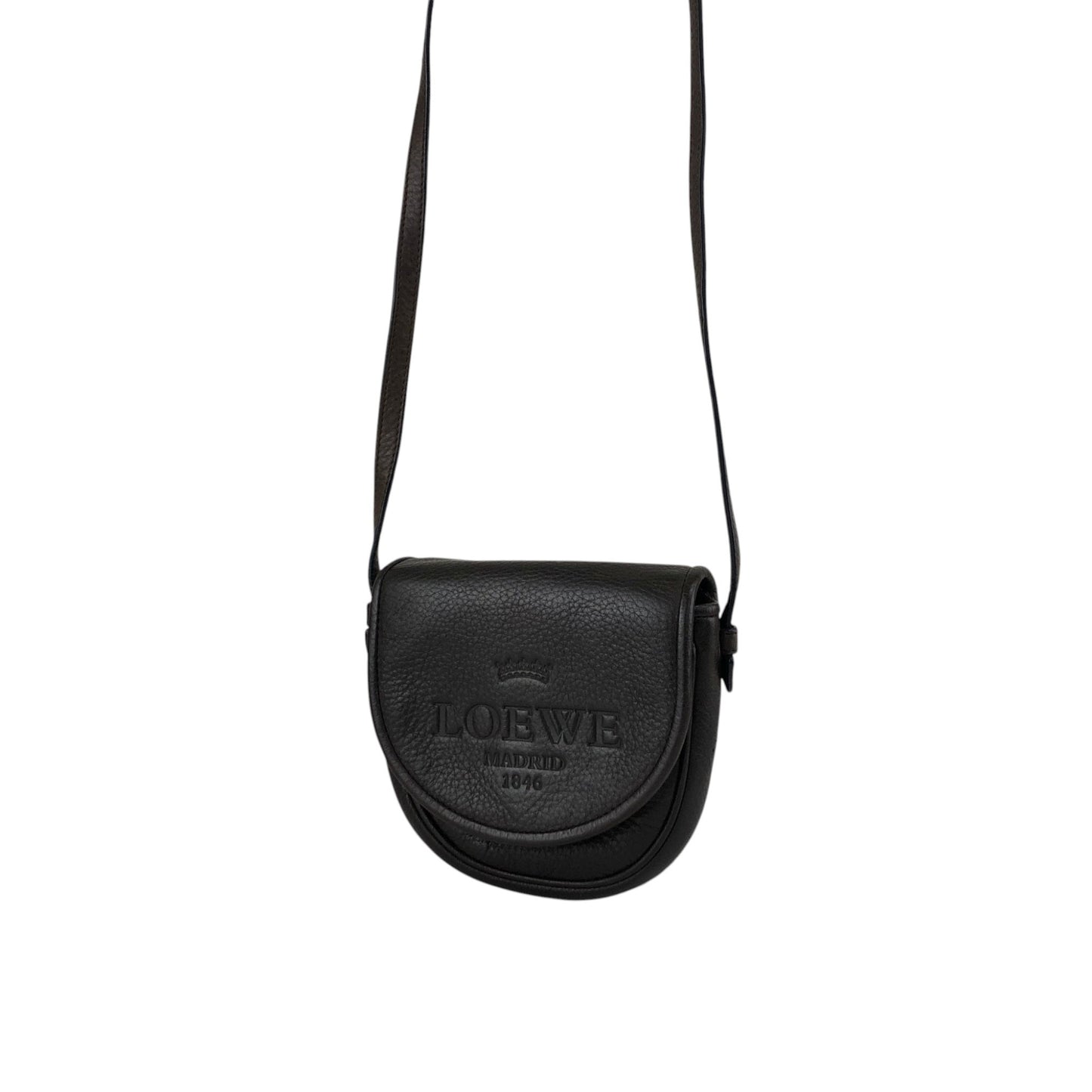LOEWE Logo Embossed Small Shoulder bag Brown Vintage iavthk