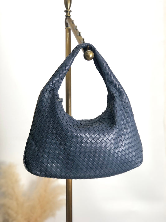 Bottega Veneta Intrecciato Shoulder bag Hobobag Blue Vintage y3t2mm