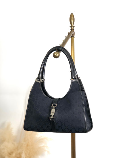 GUCCI Jackie Handbag Totebag Black Vintage xn56ma