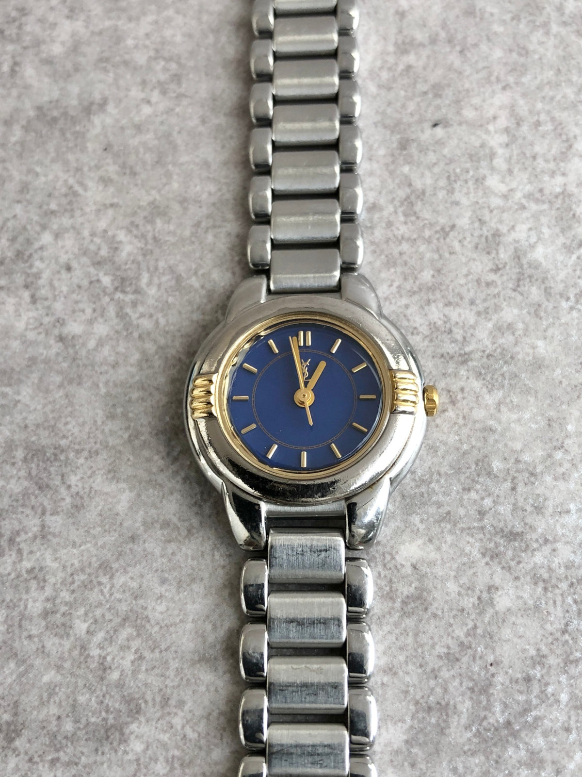 Yves Saint Laurent Quartz Watch Silver 5930-F91474 Vintage jwpxz8