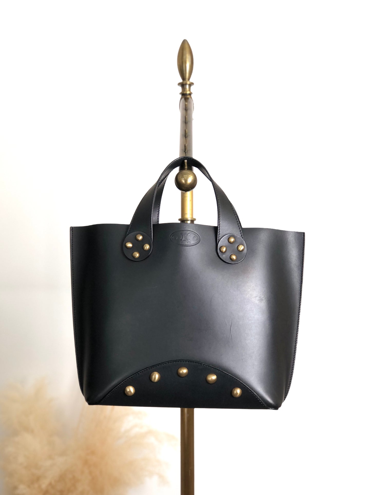 CELINE Blason Handbag Black Vintage rg3vnu