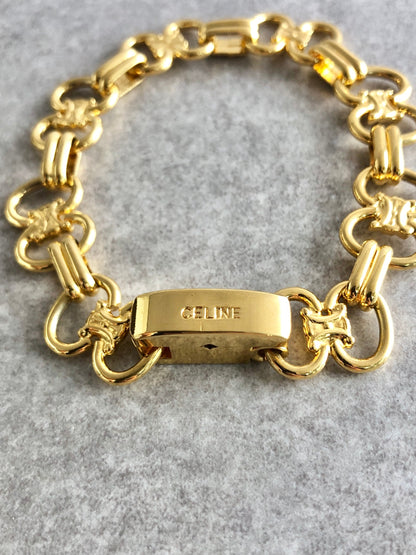 CELINE Triomphe Bracelet Gold Vintage vxnjir