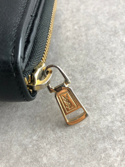 Yves Saint Laurent YSL Logo Folded Wallet Black Vintage xjddhr