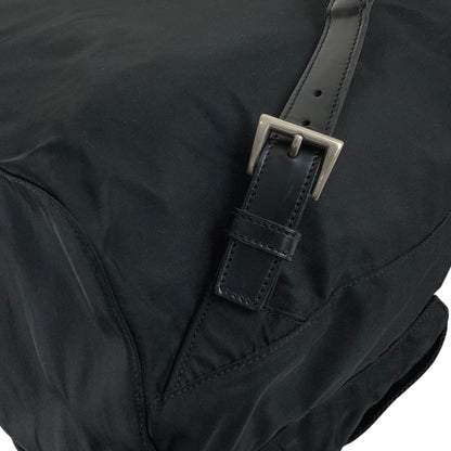 PRADA Triangle Logo Double Pocket Backpack Black Vintage sdny2f