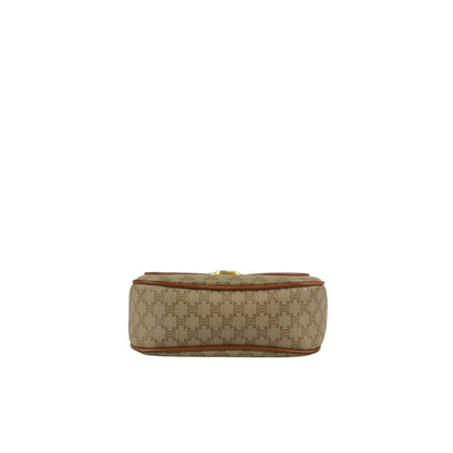 CELINE Macadam Horseshoe Small Shoulder bag Beige Vintage myw6bv