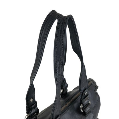 CELINE Triomphe Two-way Handbag  Shoulder bag Black Vintage 4xt5x6