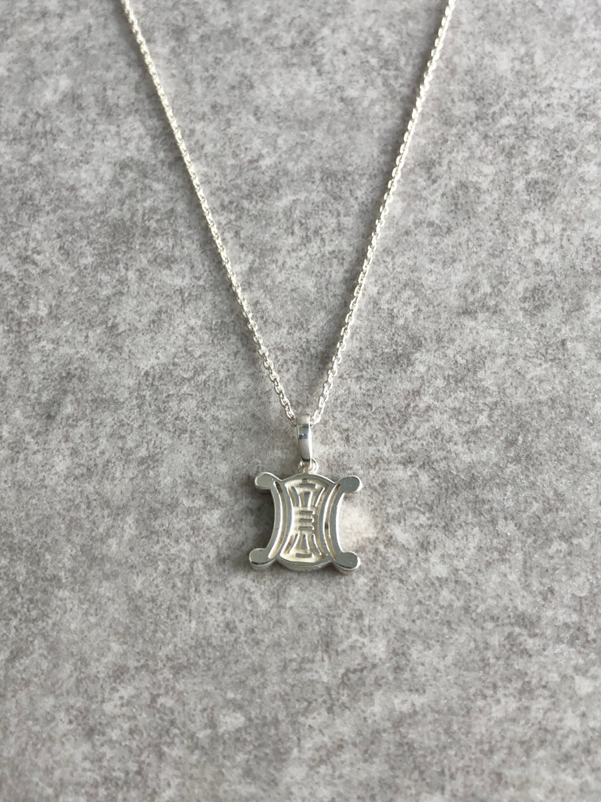 CELINE Triomphe SILVER925 Necklace Silver Vintage z3m68b