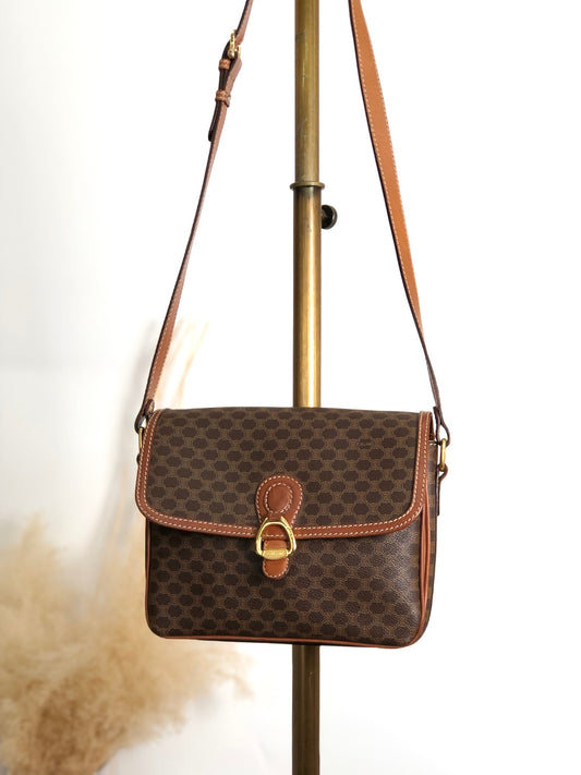 CELINE Macadam Horse Bit Shoulder bag Brown Vintage 3h7y8z