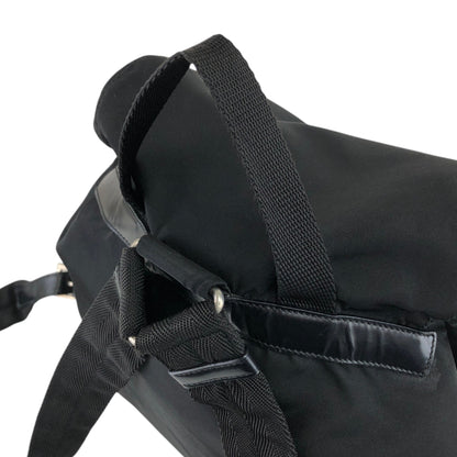 PRADA Triangle Logo Double Pocket Backpack Black Vintage 7hx8bf
