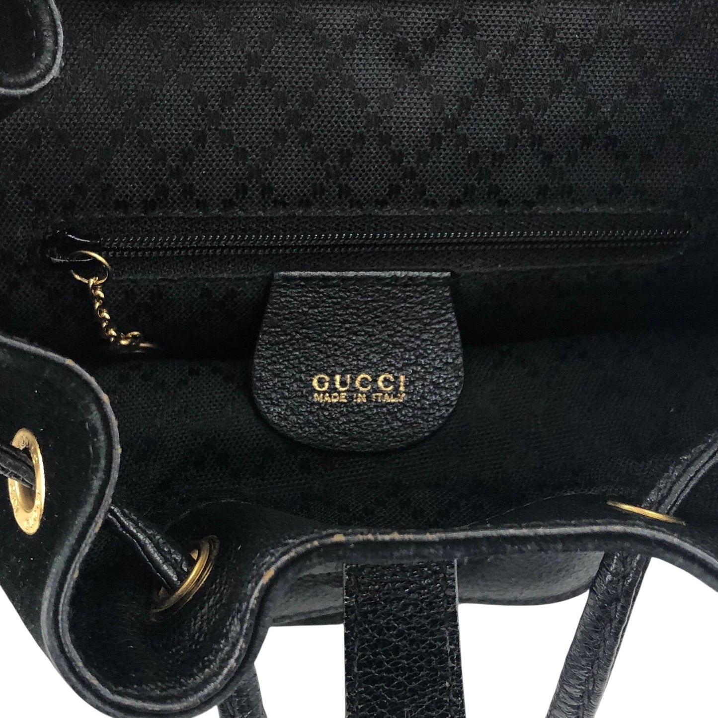 GUCCI Bamboo Turn Lock Backpack Black Vintage bkpfsf