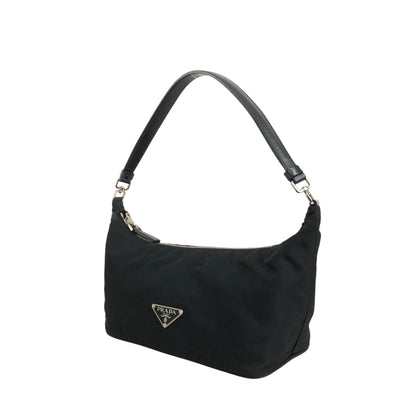 PRADA Triangle Logo Handbag Black BR1267 Vintage 8eva2s