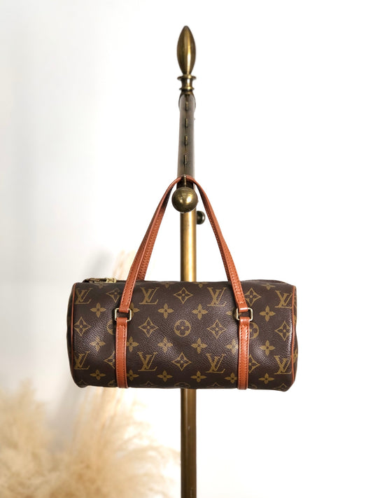 LOUIS VUITTON Monogram Handbag Brown Vintage y5yhcy