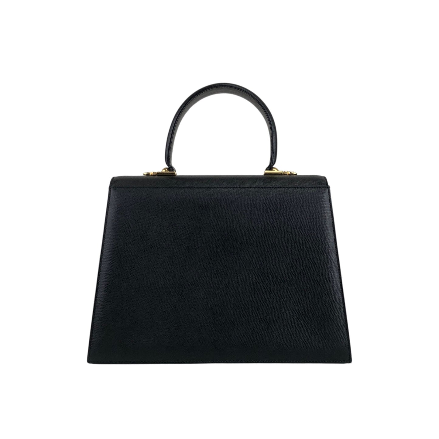 Salvatore Ferragamo Gancini Two-way Handbag Shoulder bag Black Vintage 67icsp