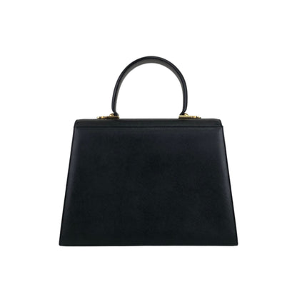 Salvatore Ferragamo Gancini Two-way Handbag Shoulder bag Black Vintage 67icsp