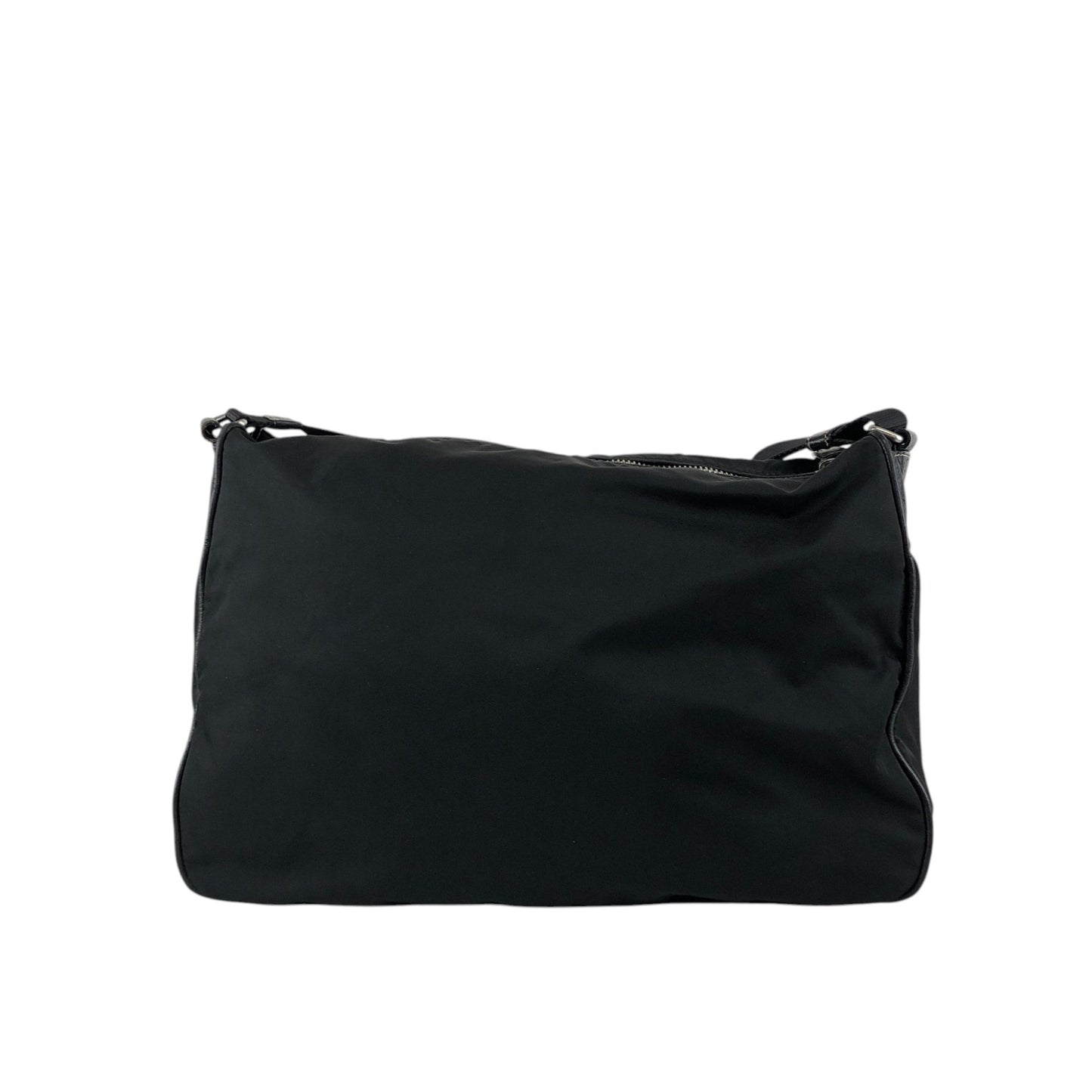 PRADA Tessuto Triangle Logo Shoulder bag Black Vintage w53g57