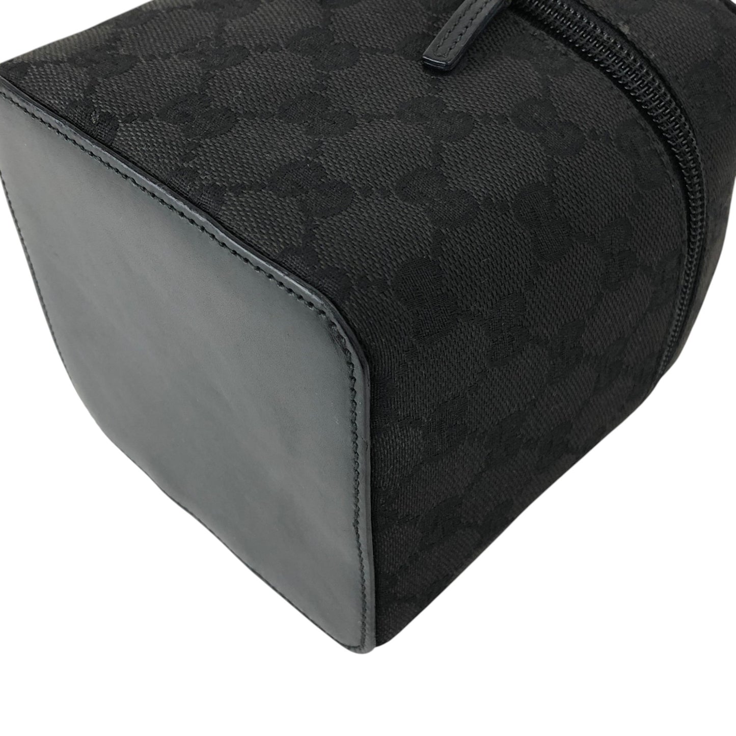 GUCCI GG Canvas Handbag Vanity bag Black Vintage menarj