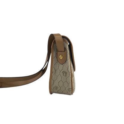 Christian Dior Honeycomb Pattern Shoulder bag Beige Vintage 7cr6d8