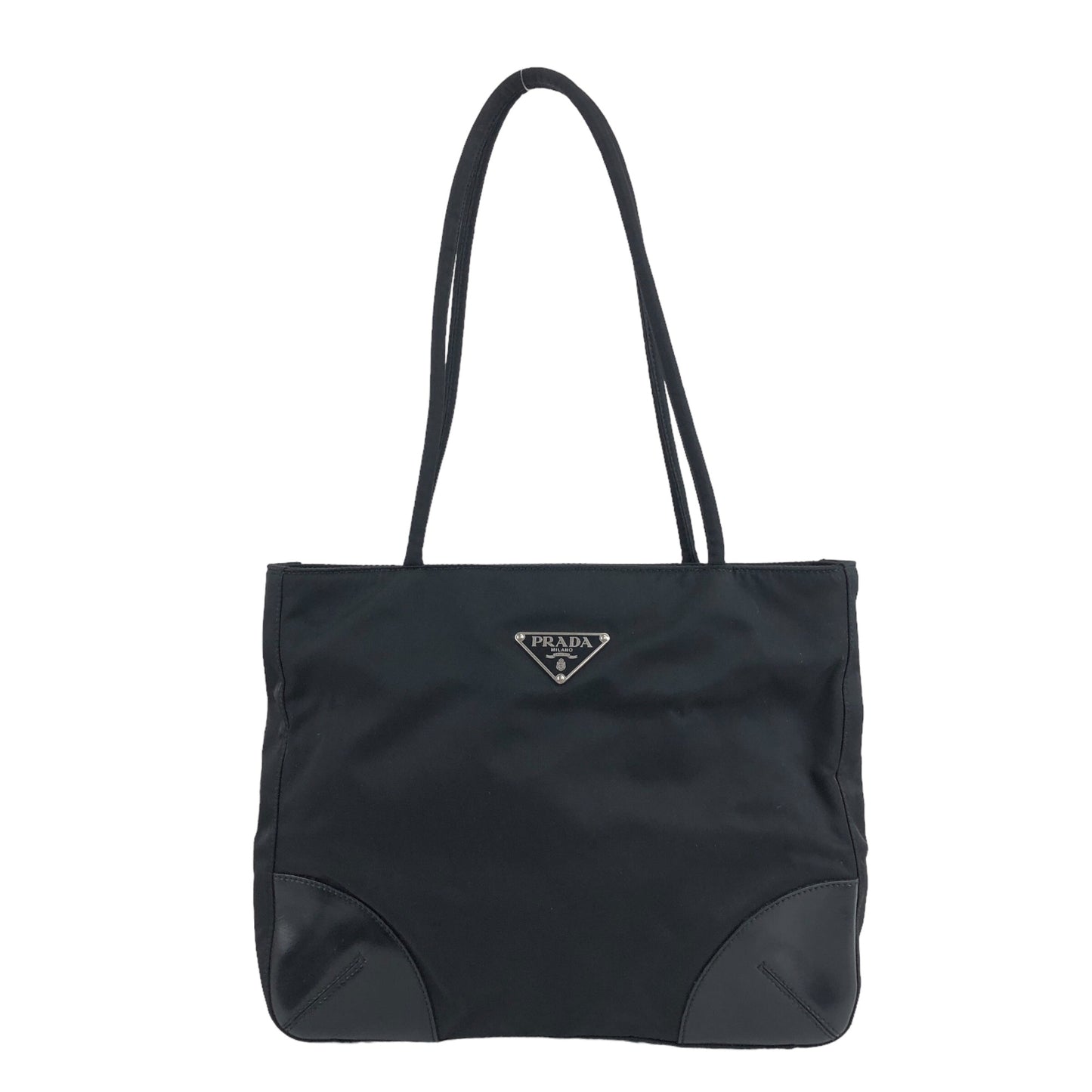 PRADA Triangle Logo Handbag Totebag Black Vintage 2a4arb