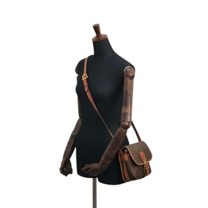 CELINE Macadam Front Buckle Shoulder bag Brown Vintage 5zhw5w